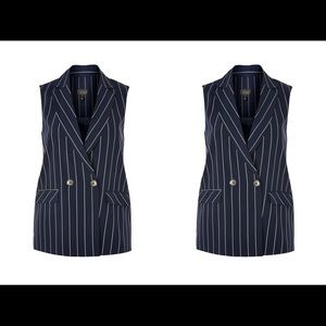 Topshop Striped Sleeveless Jacket
